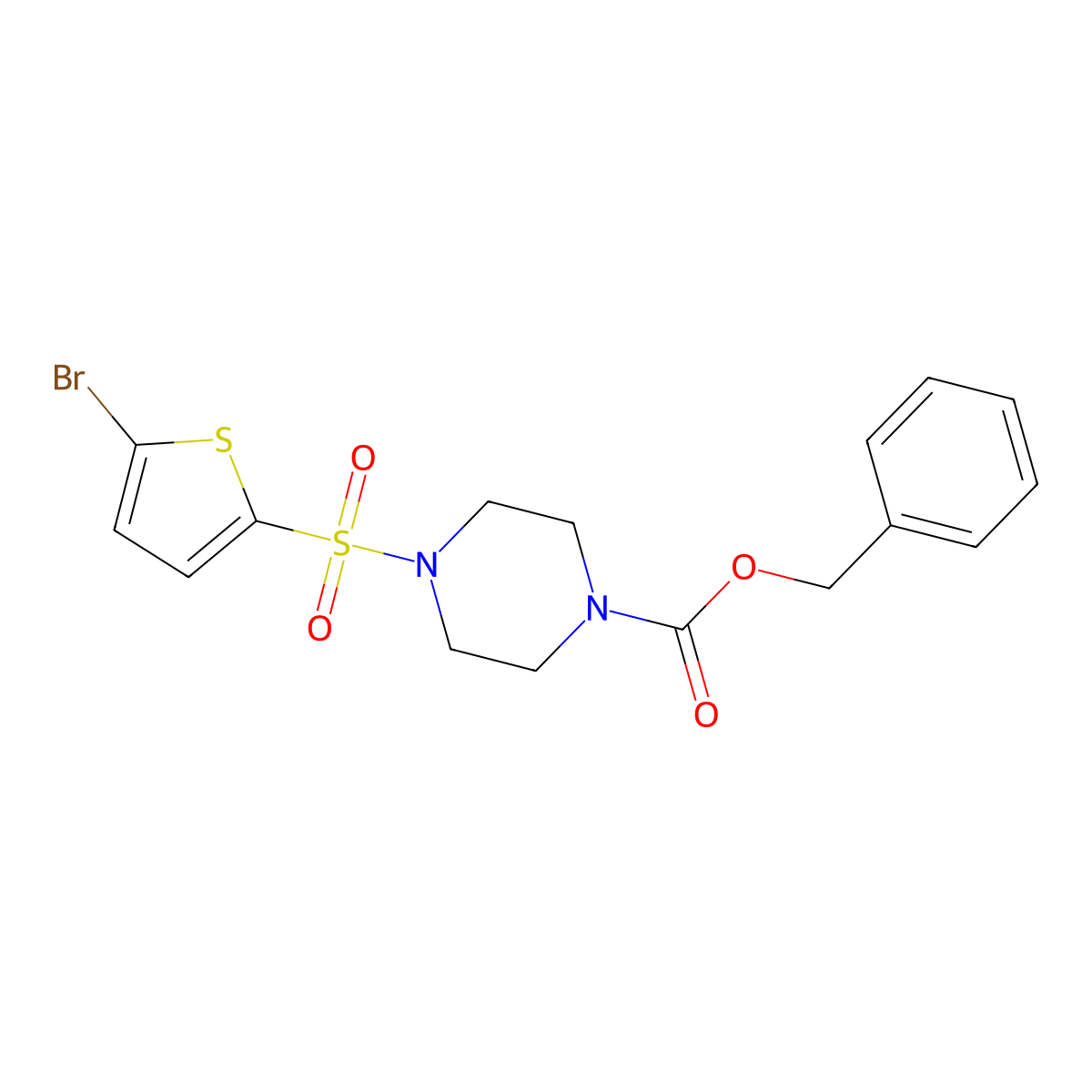 Benzyl 4-[(5-bromothiophen-2-yl)sulfonyl]piperazine-1-carboxylate molecular structure, CAS 2346845-99-4