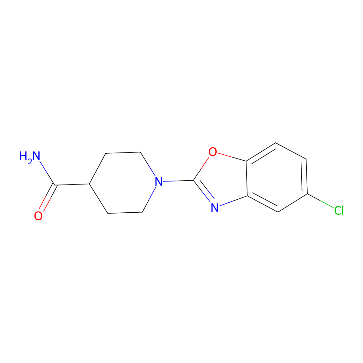 1-(5-Chloro-1,3-benzoxazol-2-yl)piperidine-4-carboxamide molecular structure, CAS 2346876-36-4