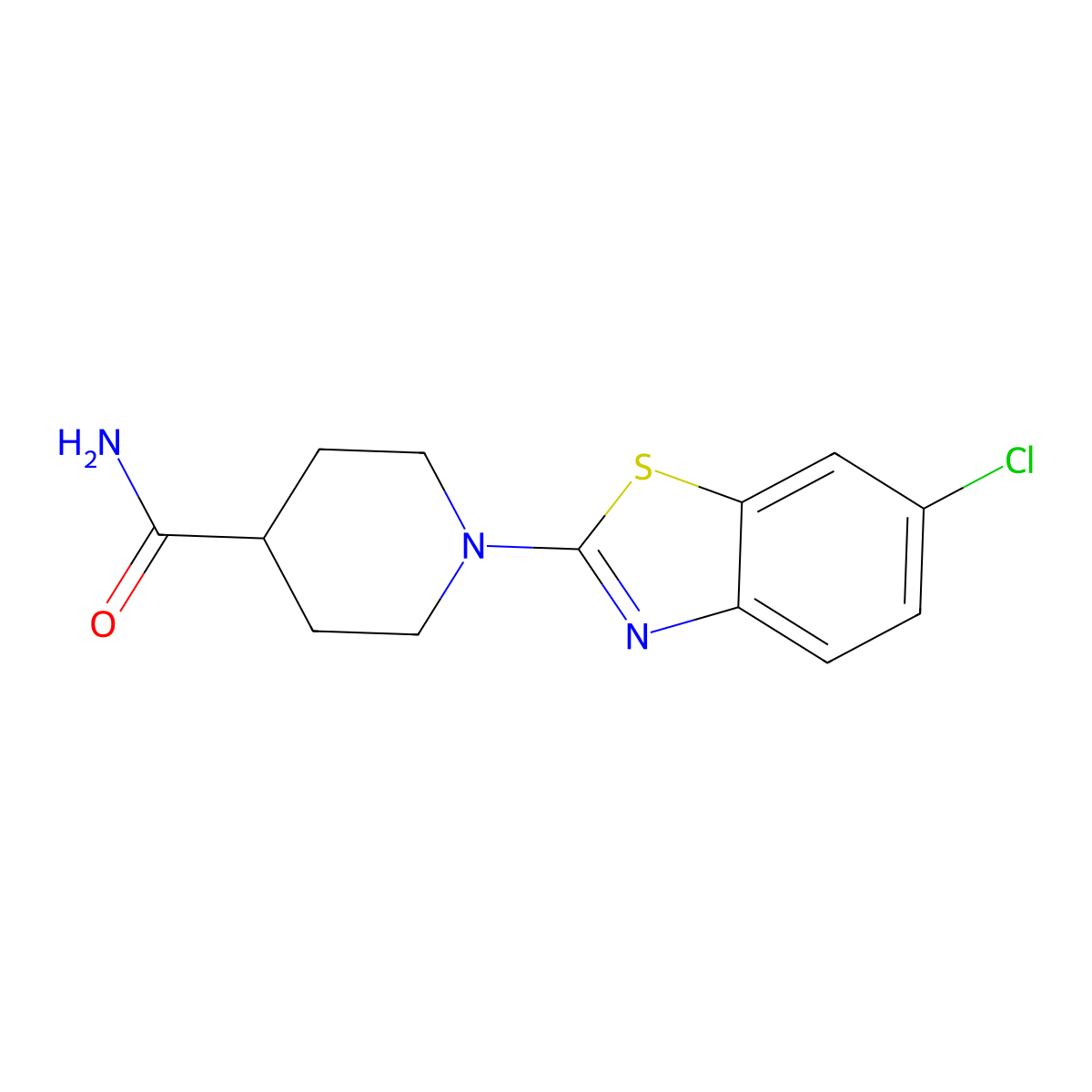 1-(6-Chloro-1,3-benzothiazol-2-yl)piperidine-4-carboxamide molecular structure, CAS 2346876-40-0