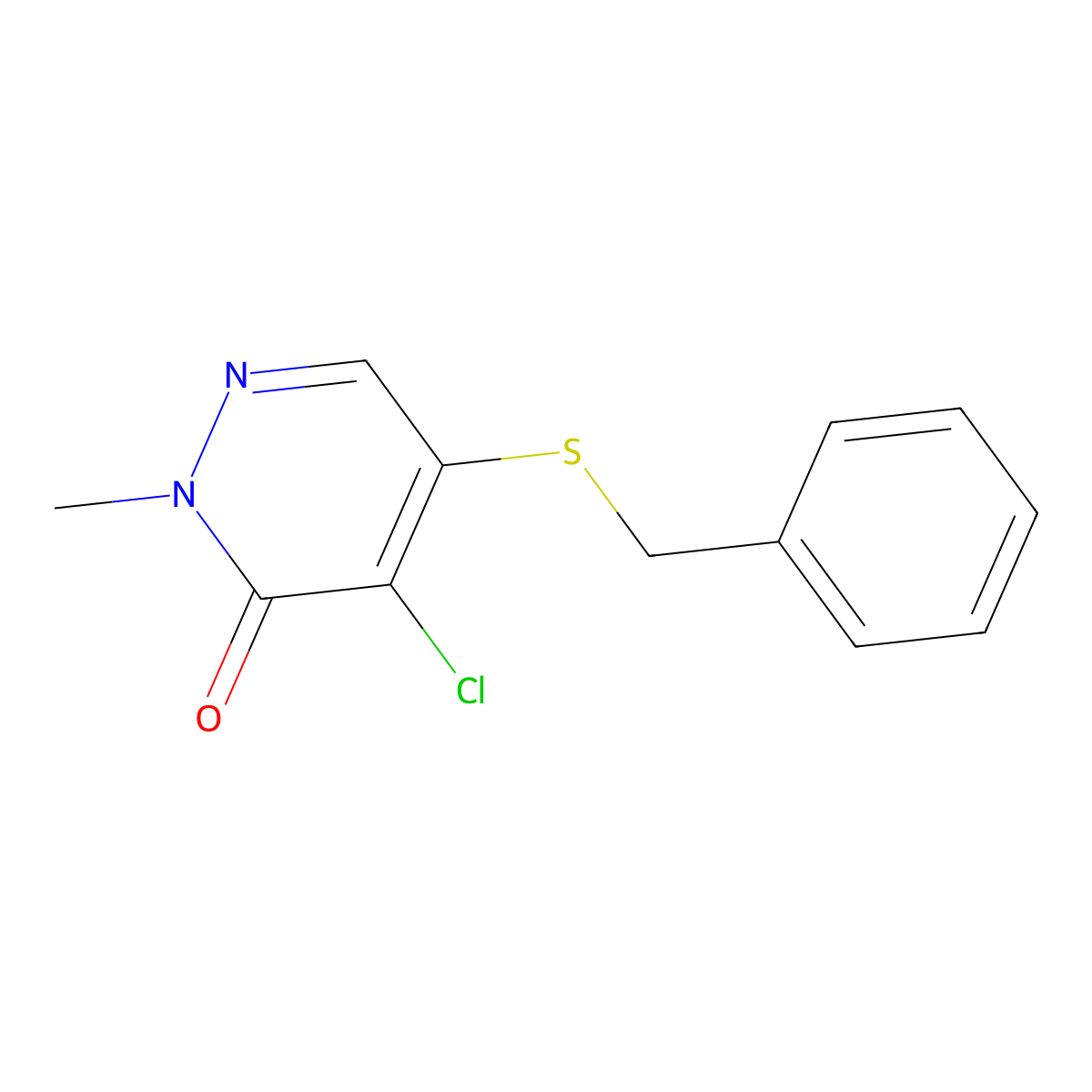 5-Benzylsulfanyl-4-chloro-2-methylpyridazin-3-one molecular structure, CAS 23469-38-7