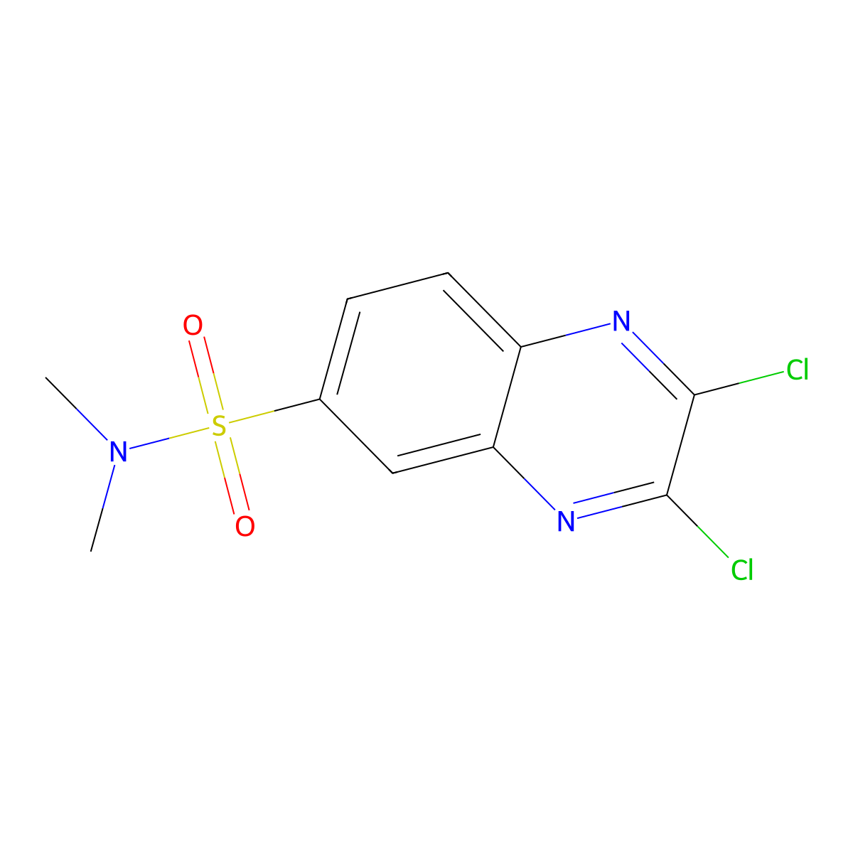 2,3-dichloro-N,N-dimethylquinoxaline-6-sulfonamide molecular structure, CAS 2347-47-9