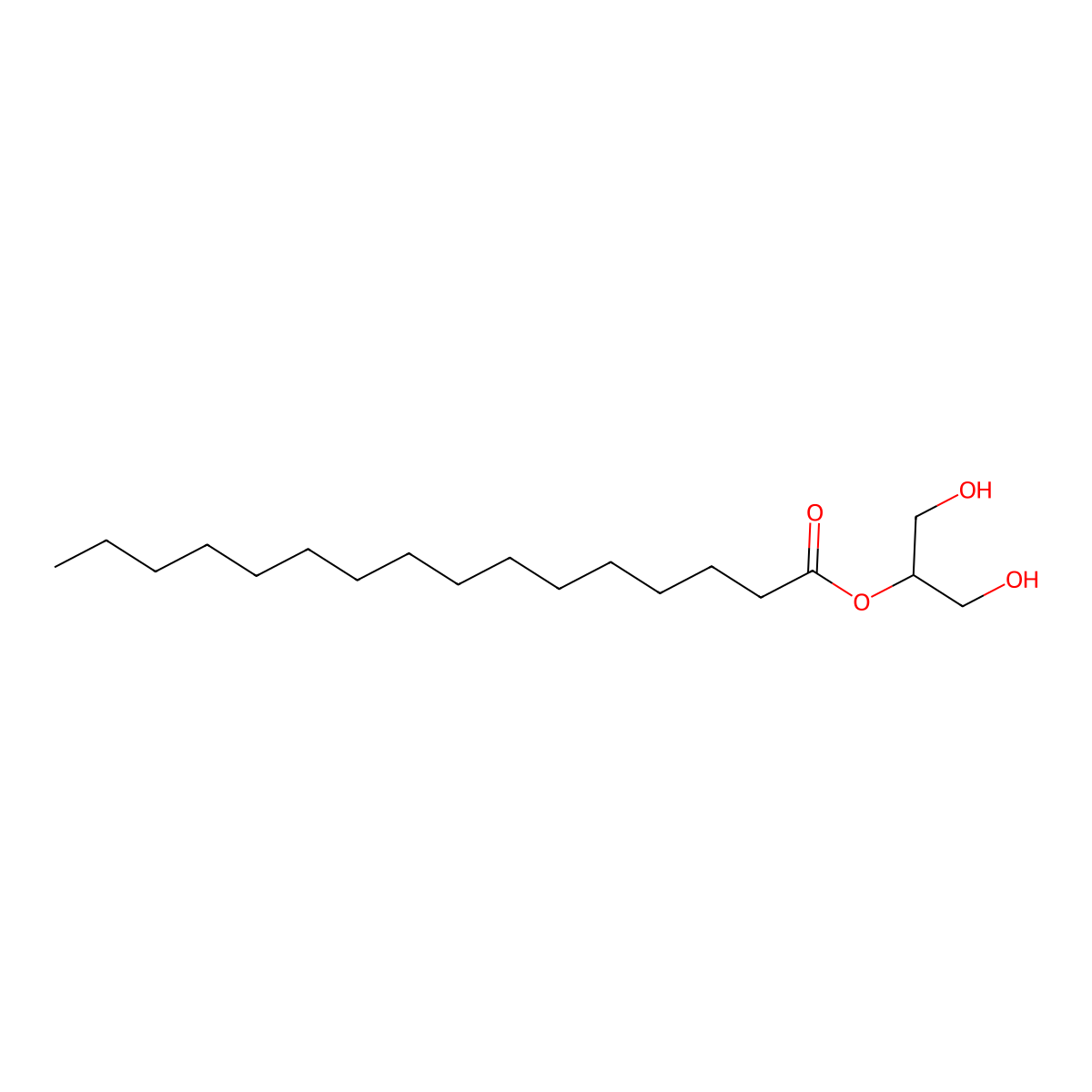 2-Palmitoylglycerol molecular structure, CAS 23470-00-0