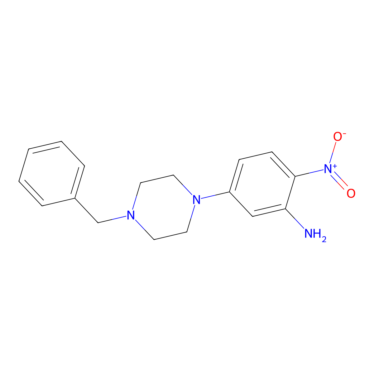 5-(4-Benzylpiperazino)-2-nitroaniline molecular structure, CAS 23470-43-1