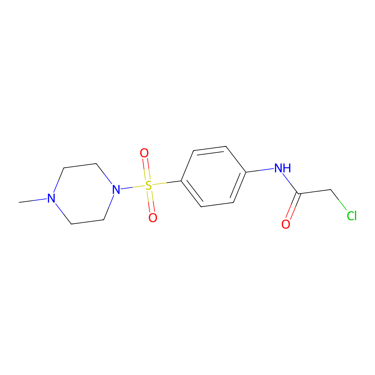 2-chloro-N-(4-((4-methylpiperazin-1-yl)sulfonyl)phenyl)acetamide molecular structure, CAS 2347091-95-4