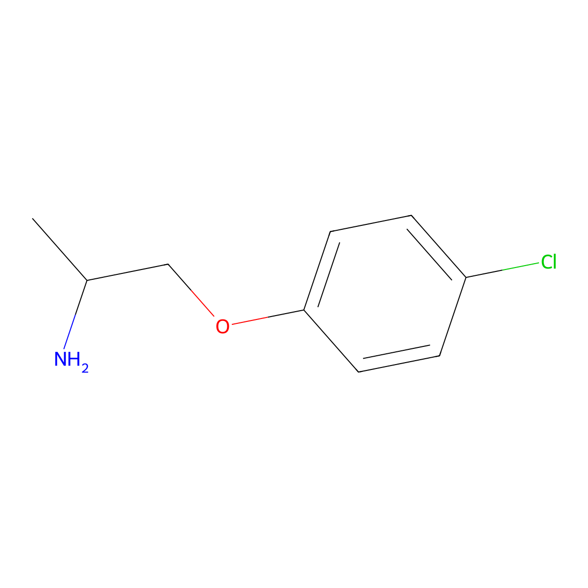 2-(4-Chloro-phenoxy)-1-methyl-ethylamine molecular structure, CAS 23471-45-6