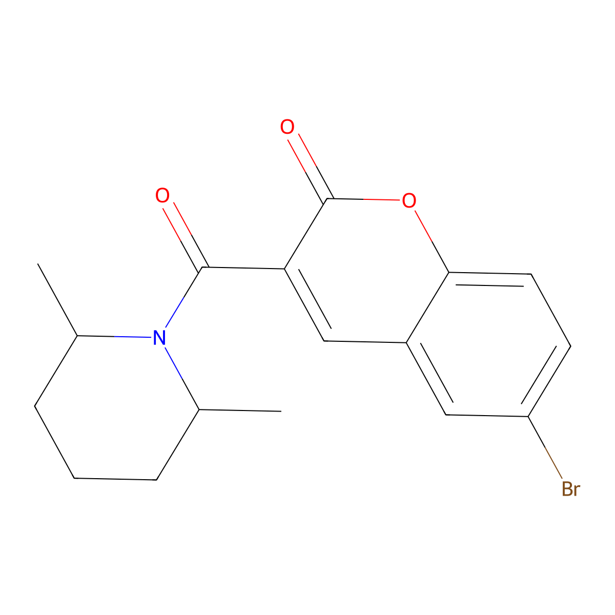 6-bromo-3-(2,6-dimethylpiperidine-1-carbonyl)-2H-chromen-2-one molecular structure, CAS 2347131-13-7