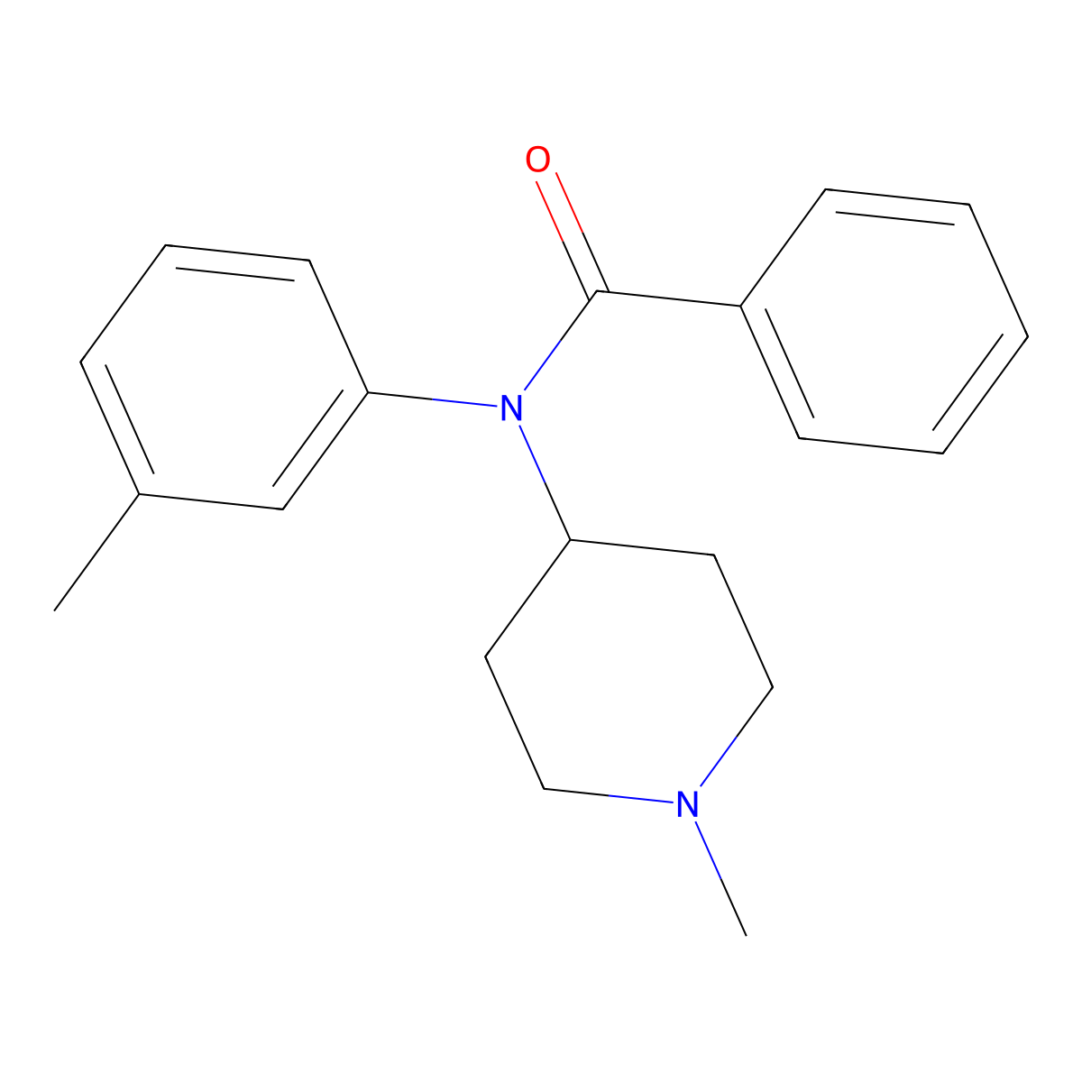 N-(3-methylphenyl)-N-(1-methyl-4-piperidinyl)-benzamide molecular structure, CAS 2347179-20-6
