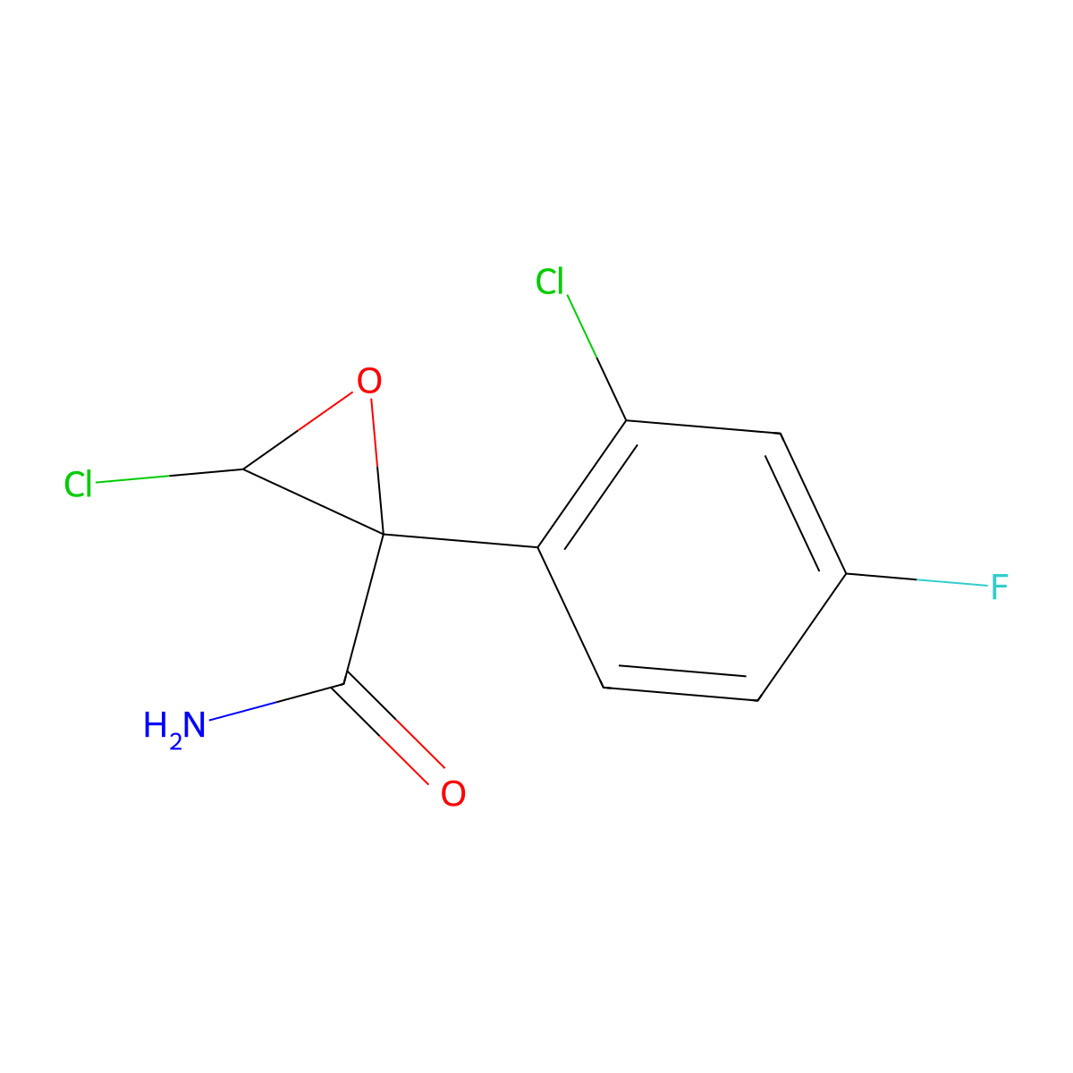 Glycidamide, 3-chloro-2-(2-chloro-4-fluorophenyl)- molecular structure, CAS 23474-40-0