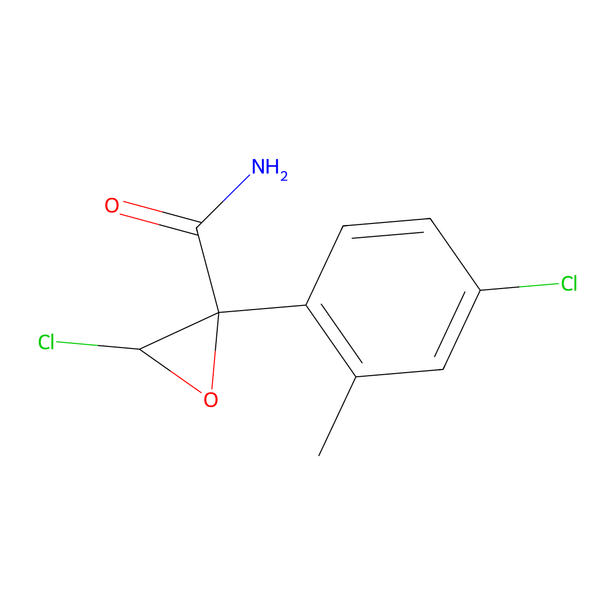 Glycidamide, 3-chloro-2-(4-chloro-2-methylphenyl)- molecular structure, CAS 23474-41-1