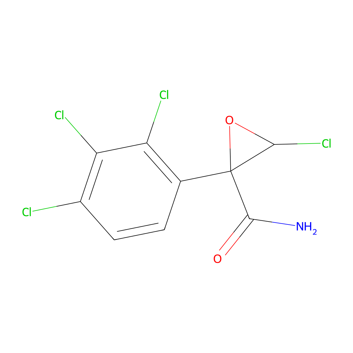 Glycidamide, 3-chloro-2-(2,3,4-trichlorophenyl)- molecular structure, CAS 23474-43-3