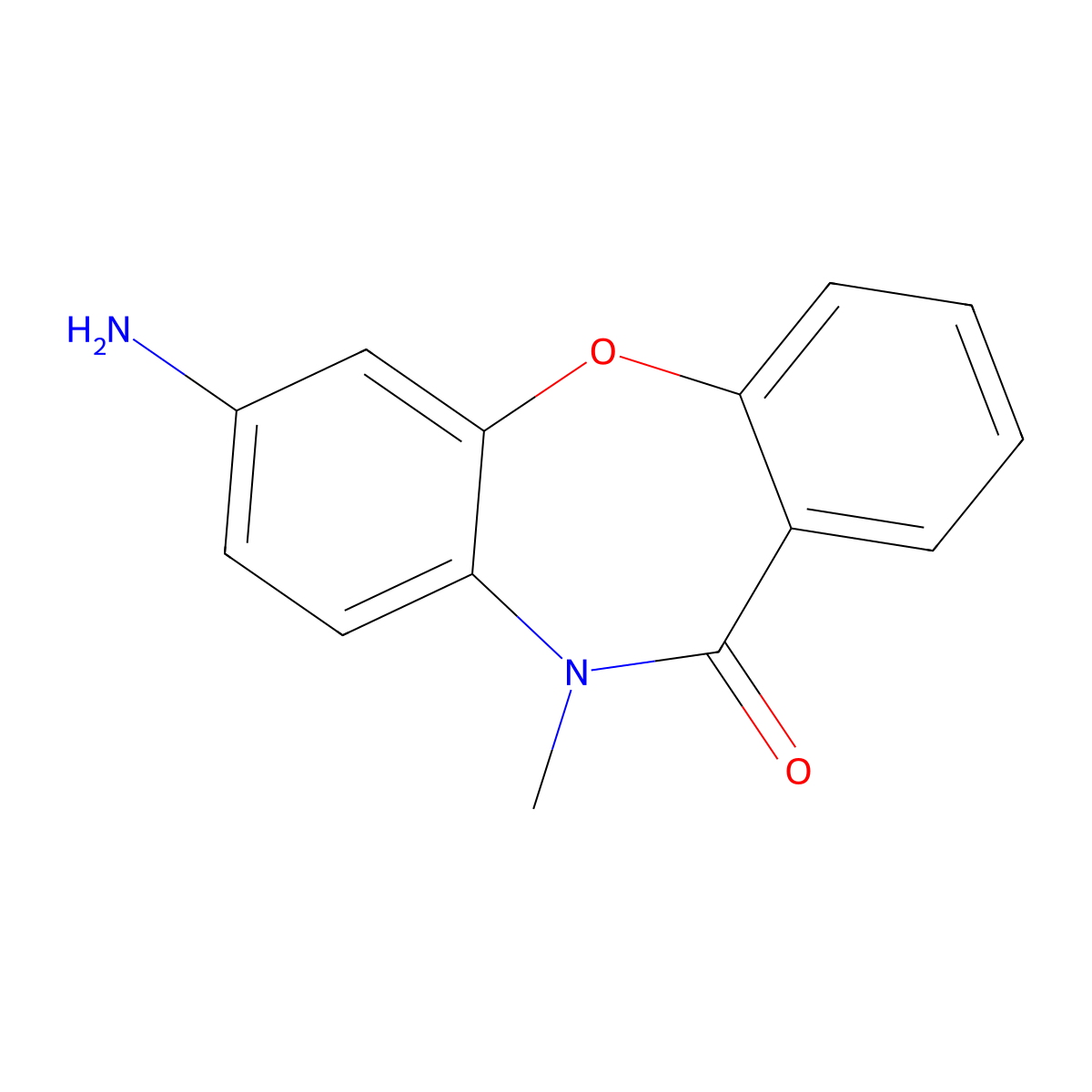 7-Amino-10-methyl-dibenz(b,f)(1,4)oxazepin-11-(10H)-one molecular structure, CAS 23474-51-3