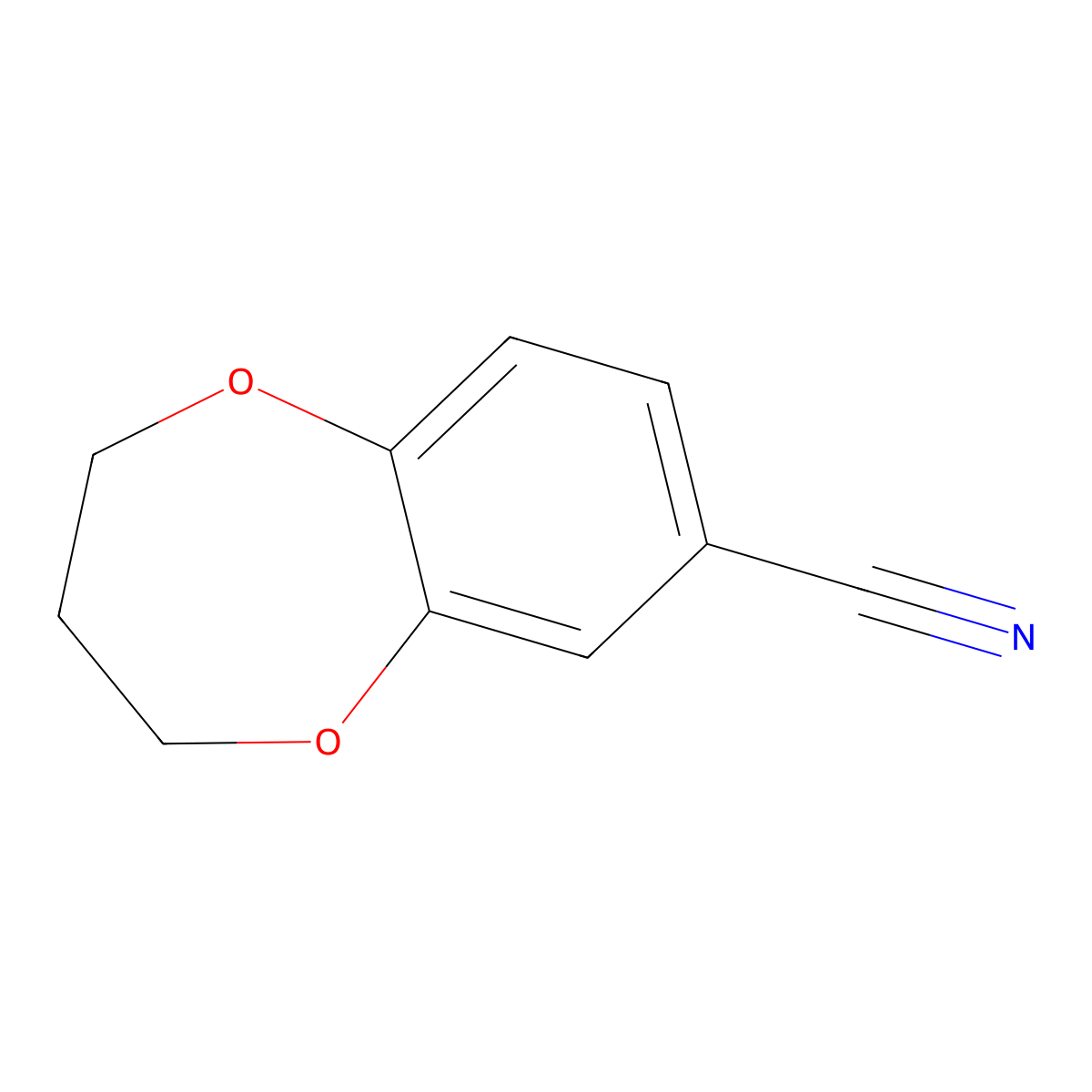 3,4-dihydro-2H-1,5-benzodioxepine-7-carbonitrile molecular structure, CAS 23475-02-7
