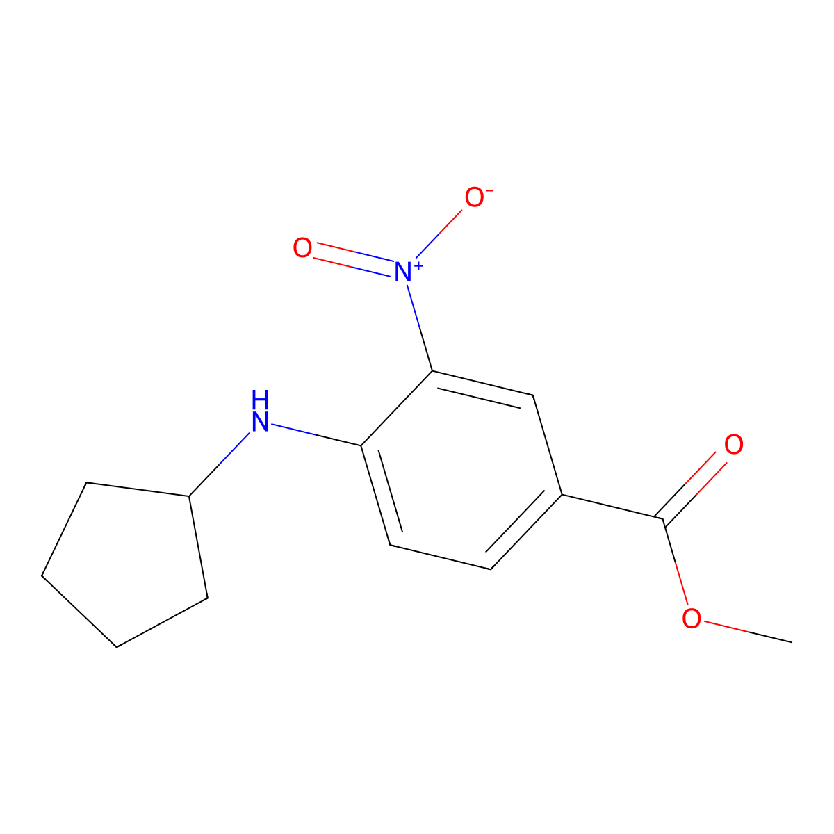 Methyl 4-(cyclopentylamino)-3-nitrobenzoate molecular structure, CAS 234750-98-2