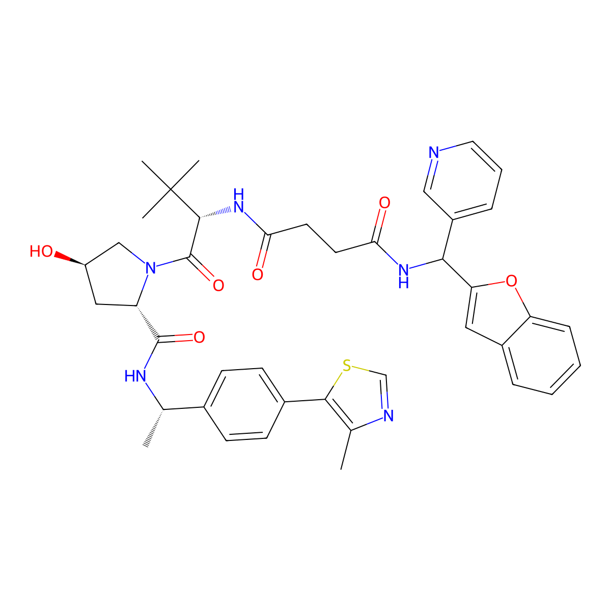 (S,R,S)-AHPC-C2-amide-benzofuranylmethyl-pyridine molecular structure, CAS 2347517-69-3