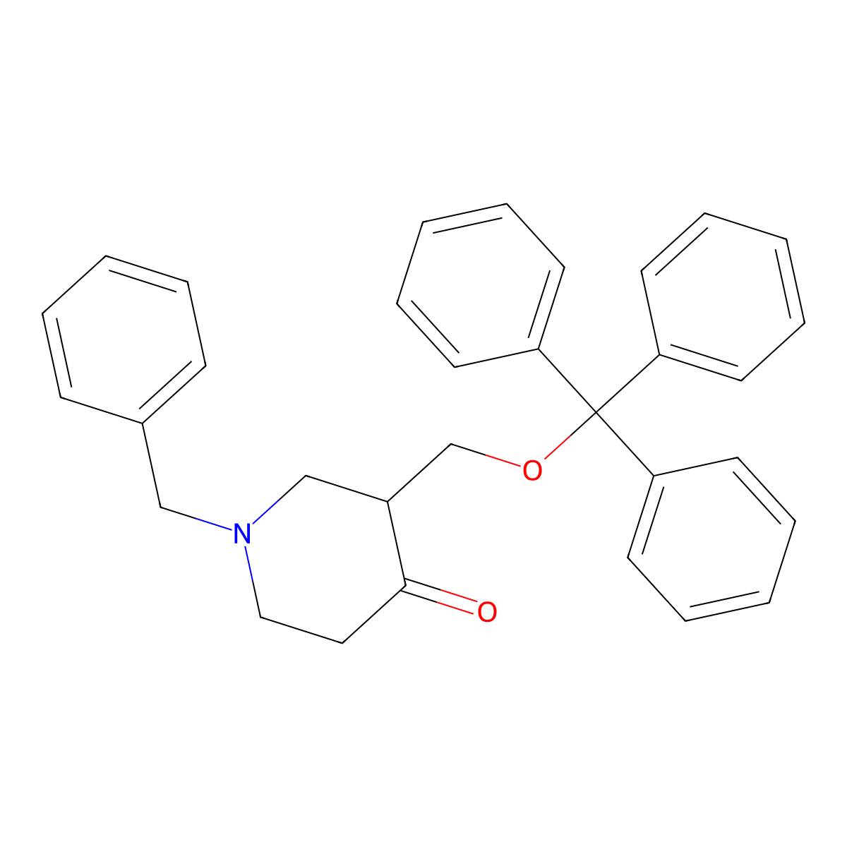 1-Benzyl-3-((trityloxy)methyl)piperidin-4-one molecular structure, CAS 234757-27-8