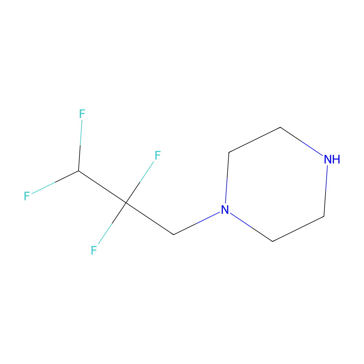 1-(2,2,3,3-Tetrafluoropropyl)piperazine molecular structure, CAS 23476-98-4