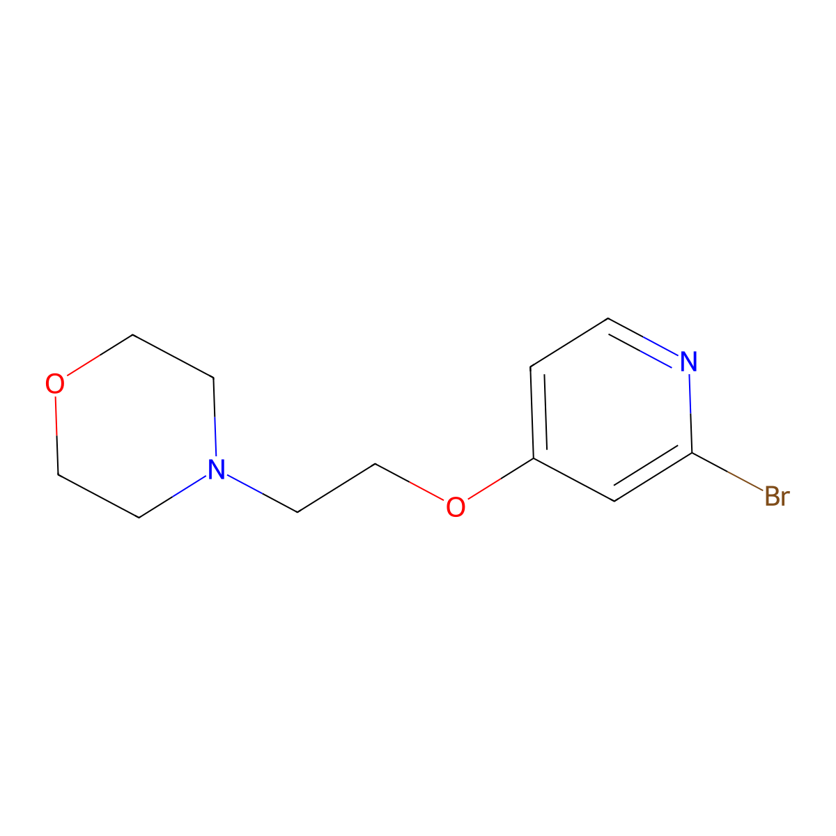 Morpholine, 4-[2-[(2-bromo-4-pyridinyl)oxy]ethyl]- molecular structure, CAS 2347600-07-9