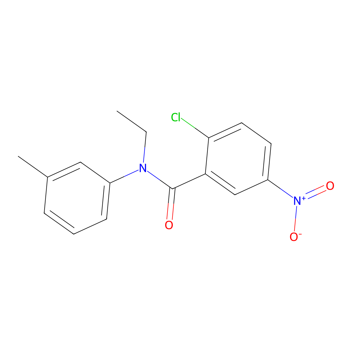 2-chloro-N-ethyl-N-(3-methylphenyl)-5-nitrobenzamide molecular structure, CAS 2347665-17-0