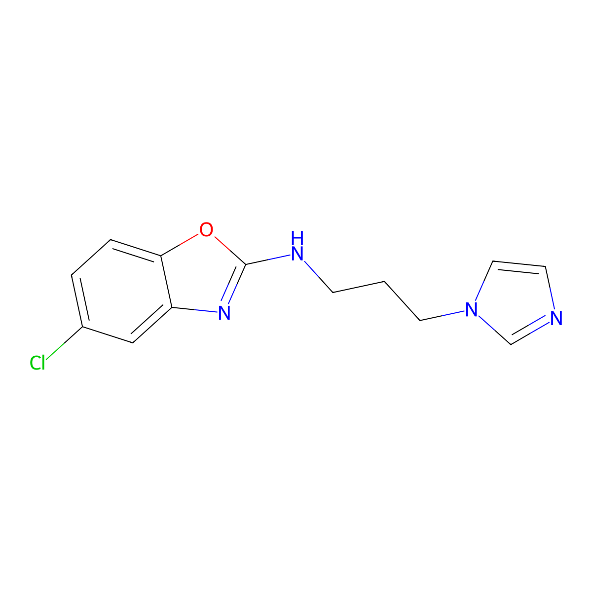 5-chloro-N-[3-(1H-imidazol-1-yl)propyl]-1,3-benzoxazol-2-amine molecular structure, CAS 2347681-85-8