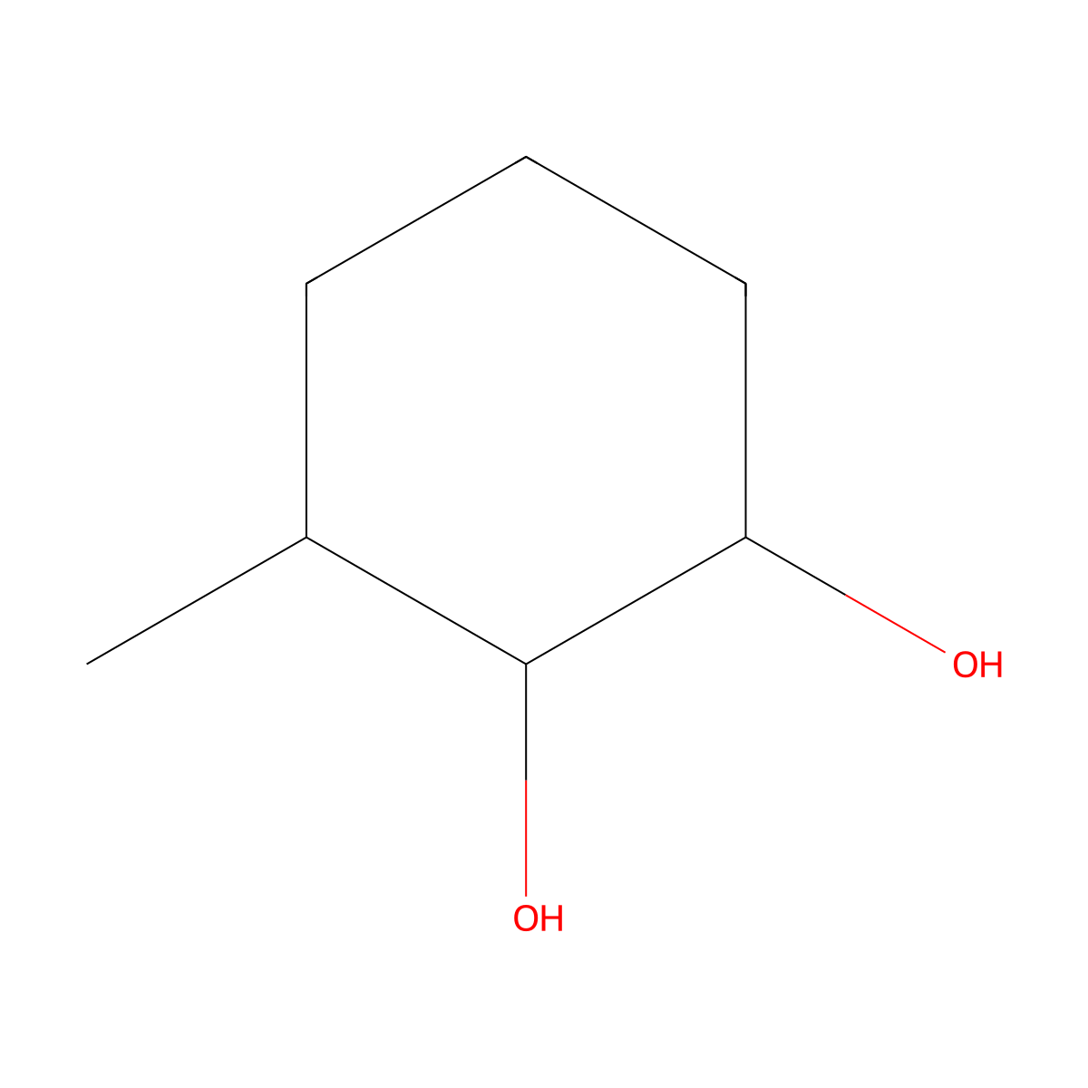 3-Methylcyclohexane-1,2-diol molecular structure, CAS 23477-91-0