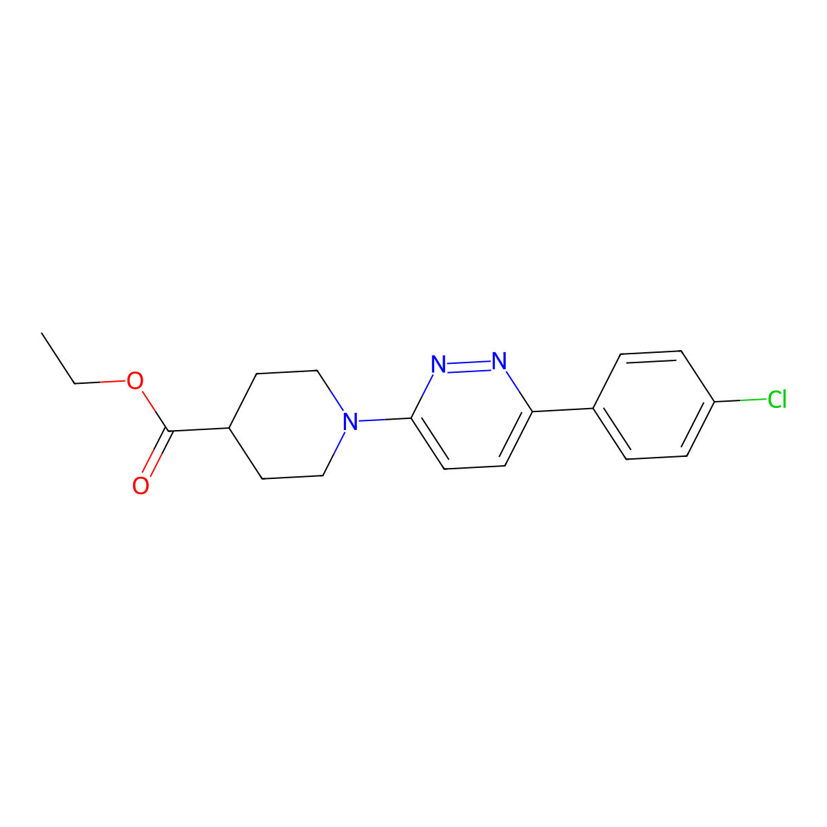 Ethyl 1-[6-(4-chlorophenyl)pyridazin-3-yl]piperidine-4-carboxylate molecular structure, CAS 2347710-95-4