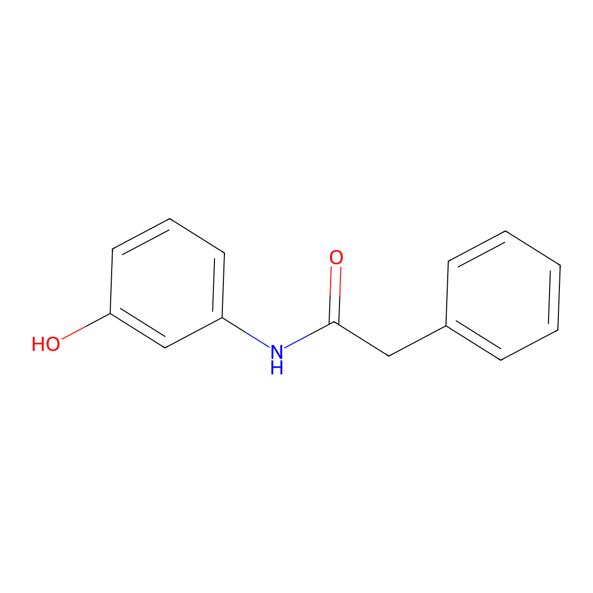 N-(3-hydroxyphenyl)-2-phenylacetamide molecular structure, CAS 23478-26-4