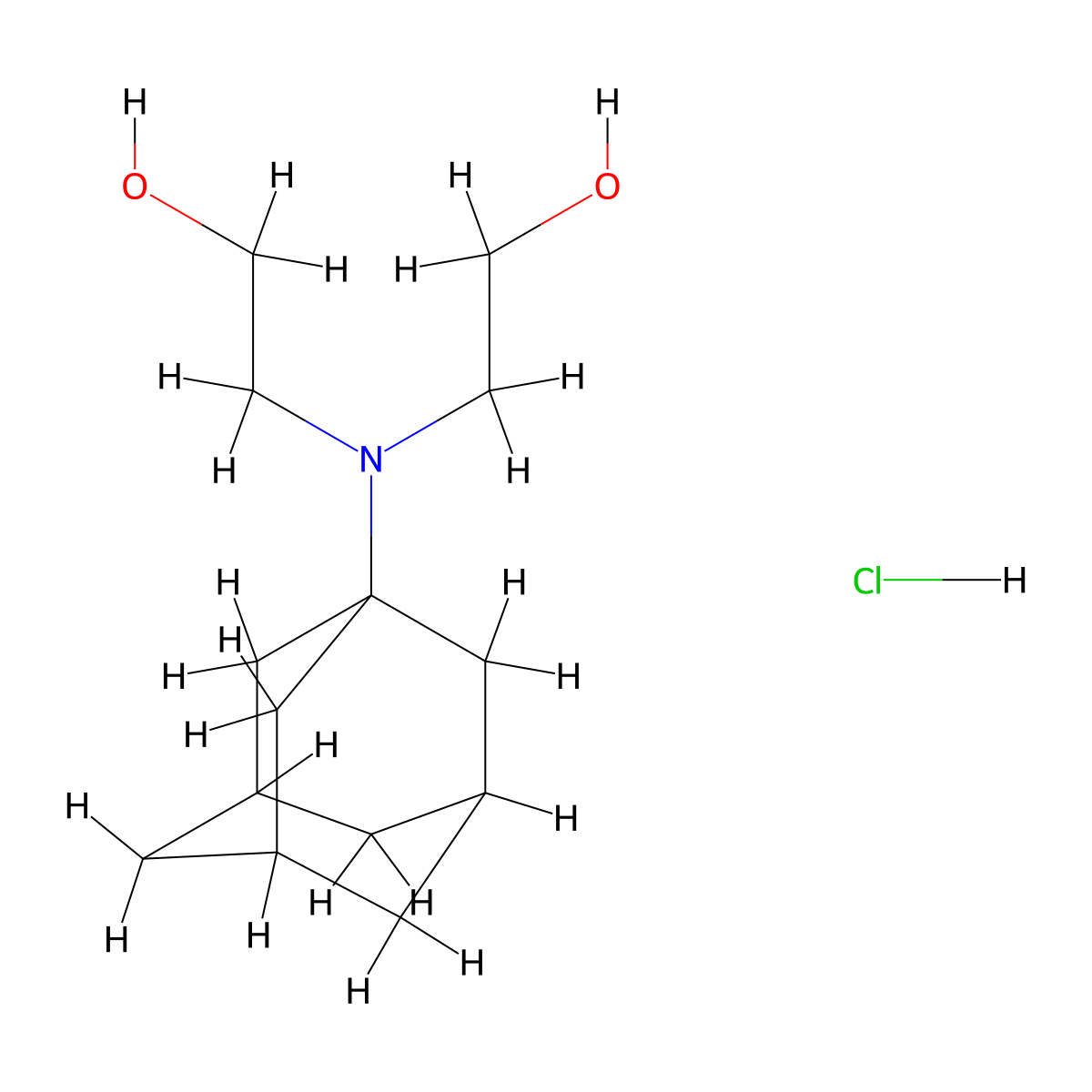 Ethanol, 2,2'-(1-adamantylimino)di-, hydrochloride molecular structure, CAS 23479-45-0