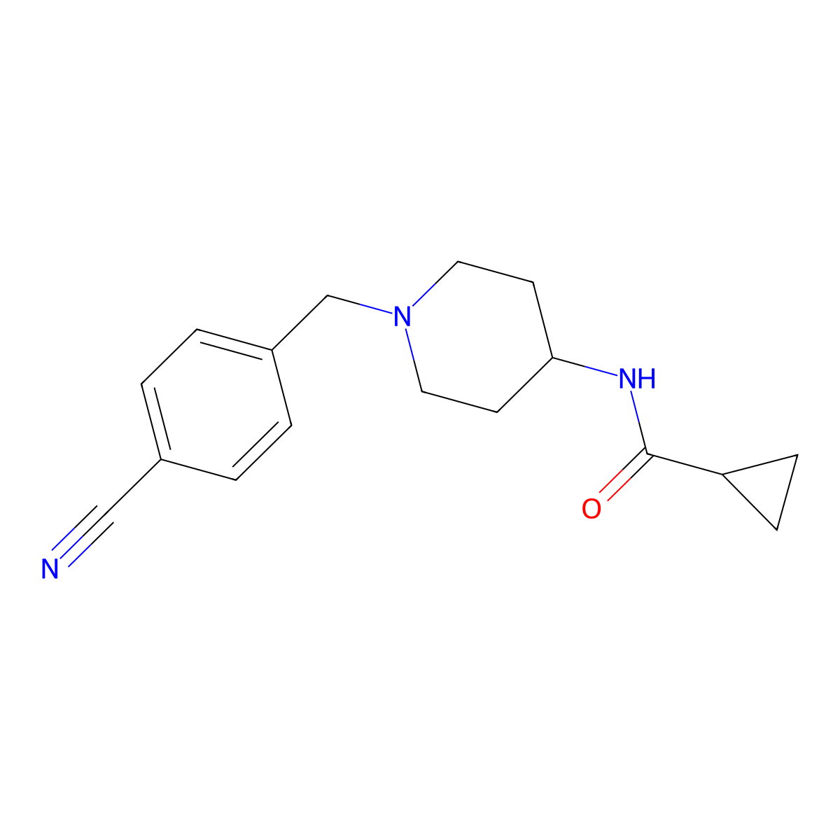 N-{1-[(4-cyanophenyl)methyl]piperidin-4-yl}cyclopropanecarboxamide molecular structure, CAS 2347935-39-9
