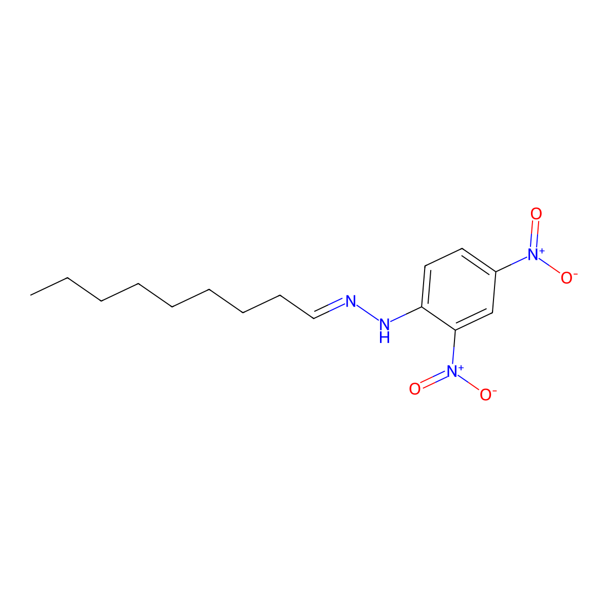 Nonanal 2,4-dinitrophenylhydrazone molecular structure, CAS 2348-19-8