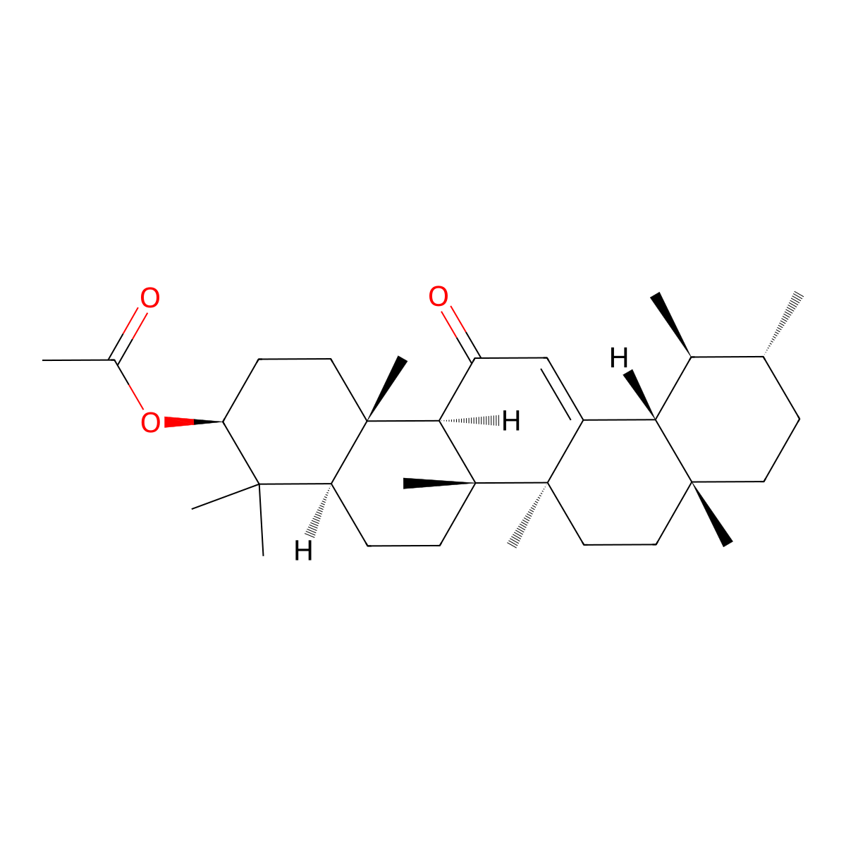 3beta-Acetoxyurs-12-en-11-one molecular structure, CAS 2348-66-5