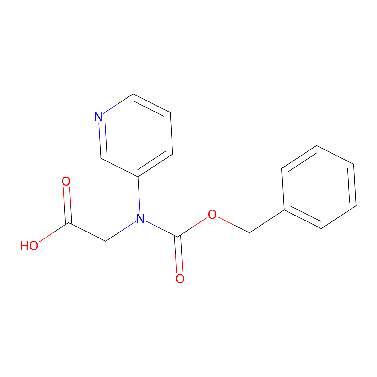 2-{[(Benzyloxy)carbonyl](pyridin-3-yl)amino}acetic acid molecular structure, CAS 2348100-48-9