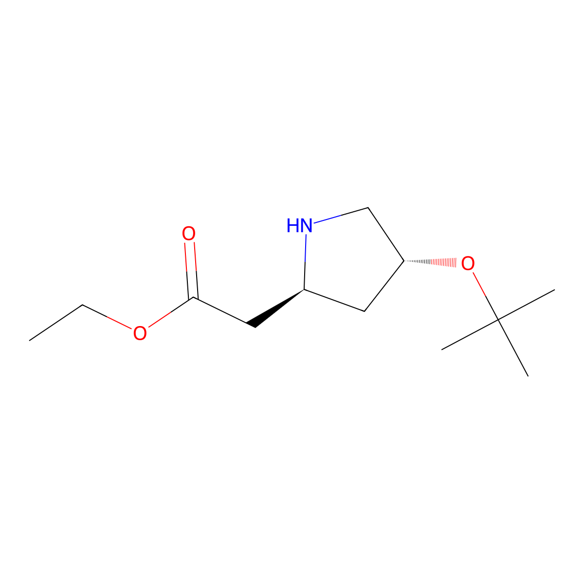 ethyl 2-[(2S,4R)-4-(tert-butoxy)pyrrolidin-2-yl]acetate molecular structure, CAS 2348272-01-3
