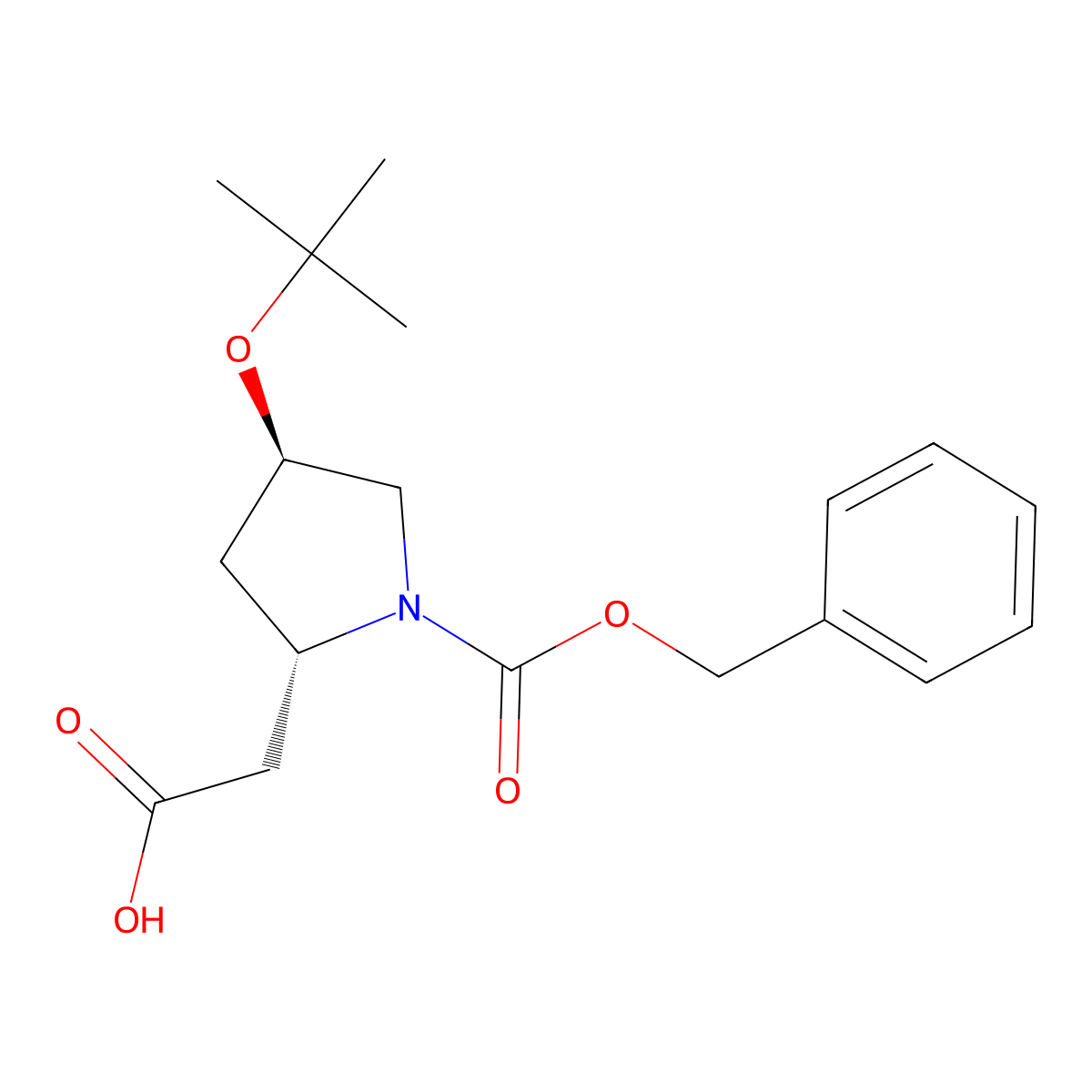 2-[(2S,4R)-1-[(benzyloxy)carbonyl]-4-(tert-butoxy)pyrrolidin-2-yl]acetic acid molecular structure, CAS 2348272-20-6