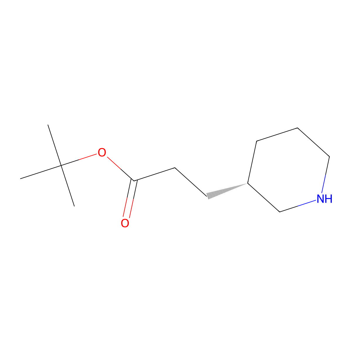 tert-butyl 3-[(3S)-piperidin-3-yl]propanoate molecular structure, CAS 2348276-93-5