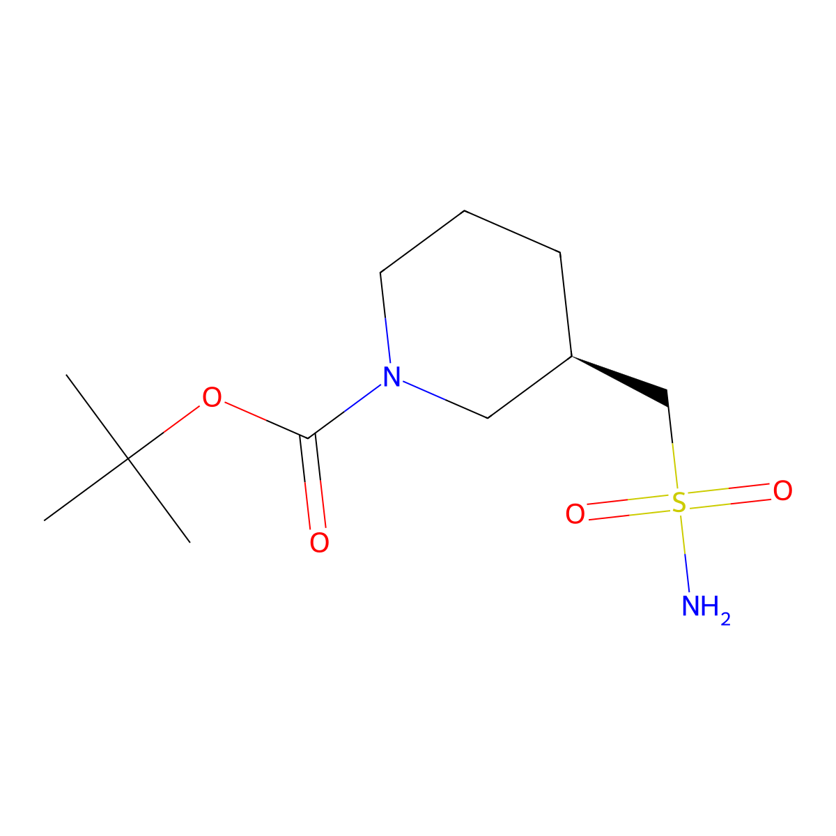 tert-butyl (3R)-3-(sulfamoylmethyl)piperidine-1-carboxylate molecular structure, CAS 2348278-43-1