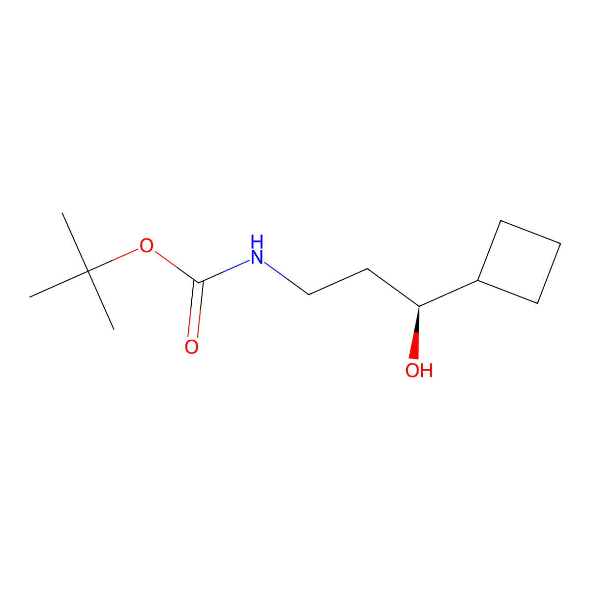 tert-butyl N-[(3S)-3-cyclobutyl-3-hydroxypropyl]carbamate molecular structure, CAS 2348283-89-4