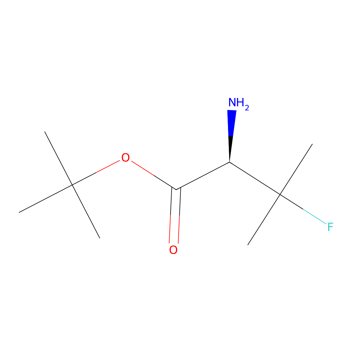 rel-tert-butyl (2R)-2-amino-3-fluoro-3-methylbutanoate molecular structure, CAS 2348284-48-8