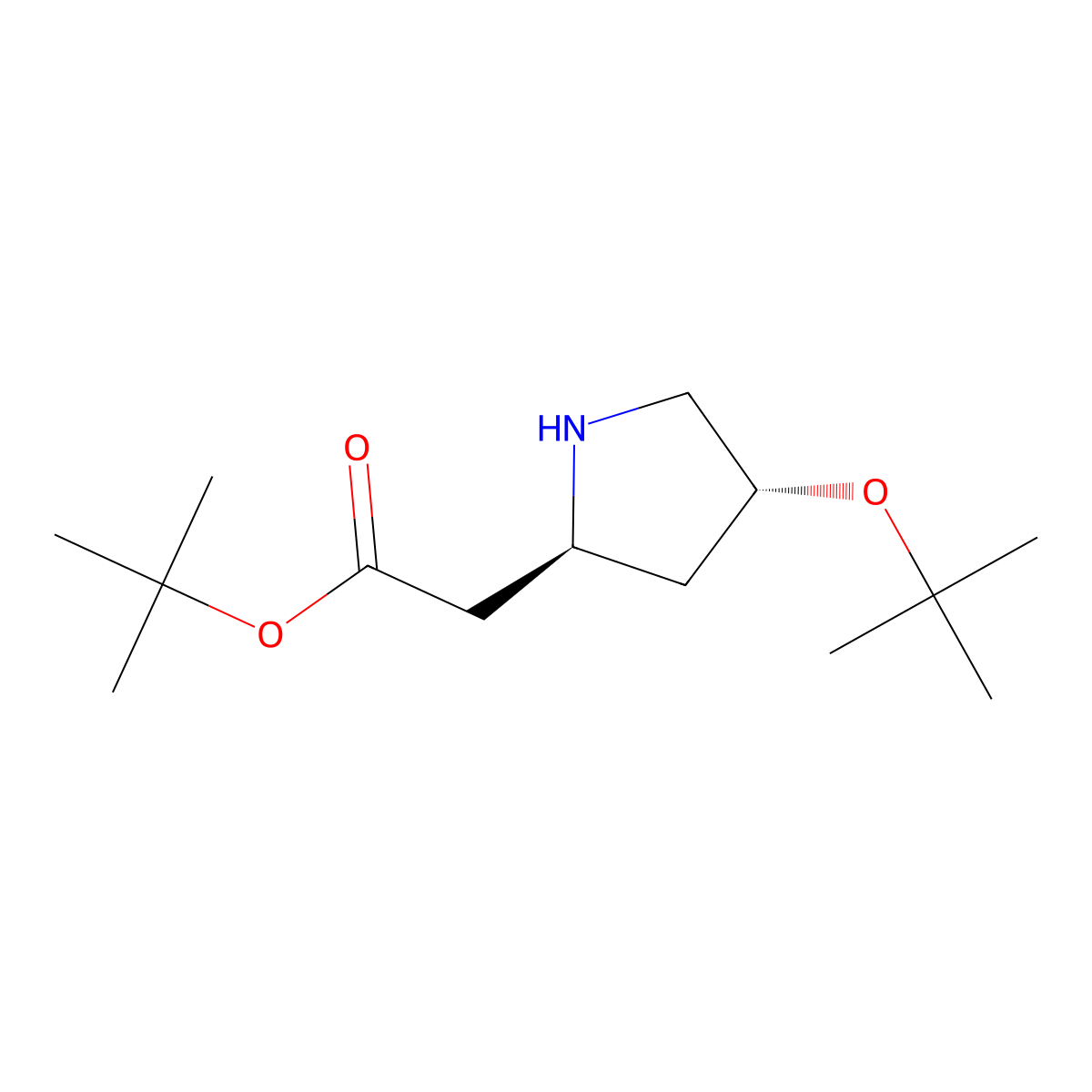 tert-butyl 2-[(2S,4R)-4-(tert-butoxy)pyrrolidin-2-yl]acetate molecular structure, CAS 2348285-50-5