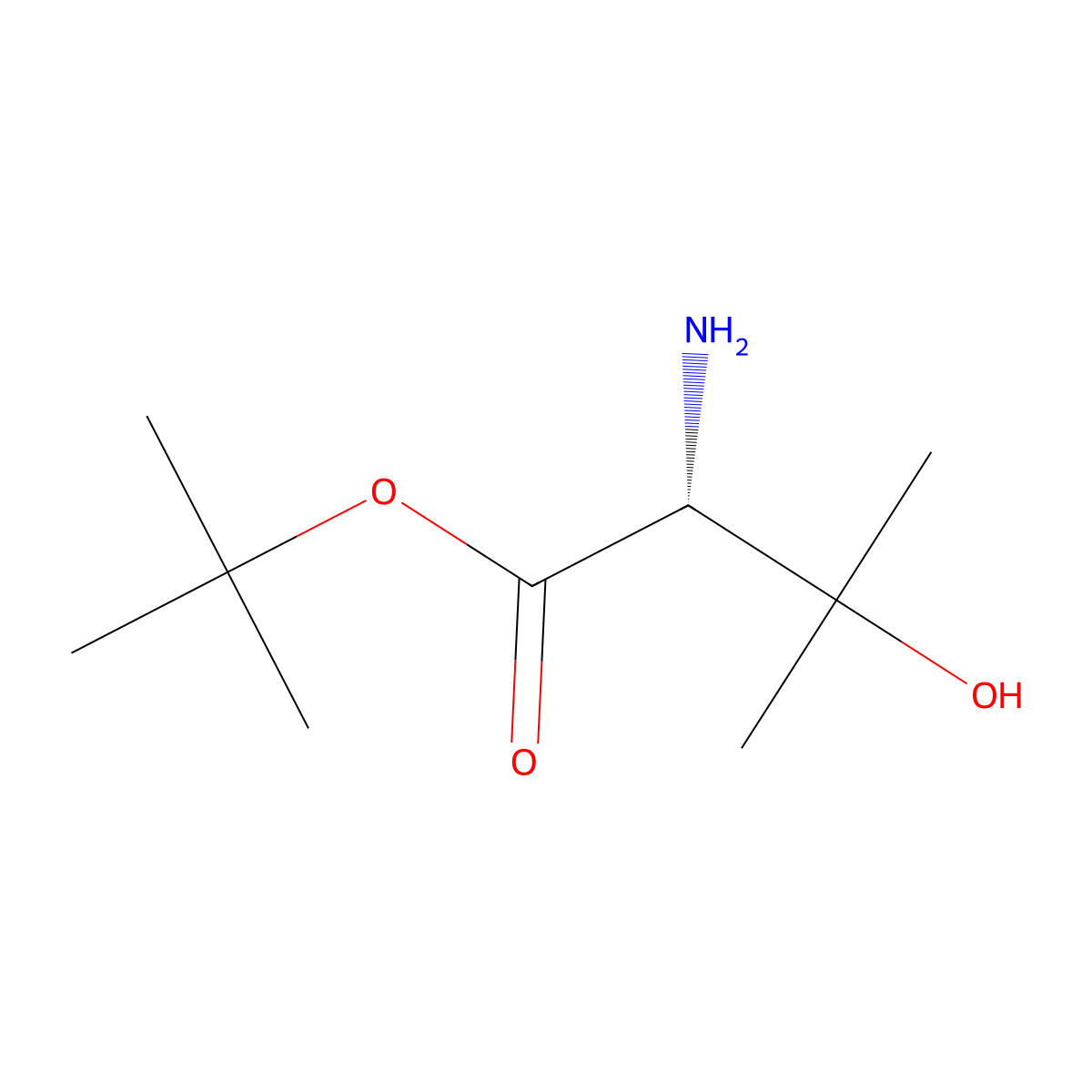 tert-butyl (2R)-2-amino-3-hydroxy-3-methylbutanoate molecular structure, CAS 2348292-50-0