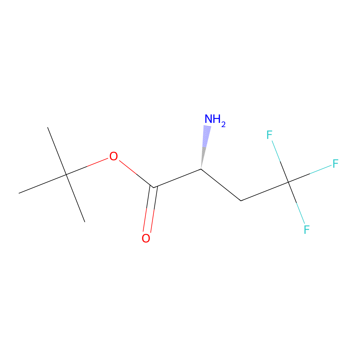 tert-butyl (2R)-2-amino-4,4,4-trifluorobutanoate molecular structure, CAS 2348294-08-4