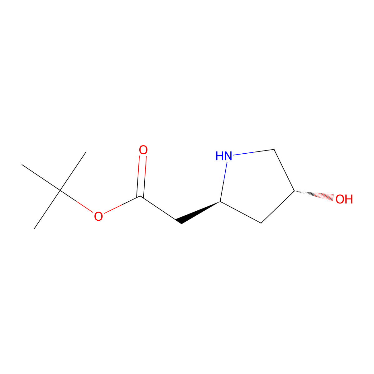 tert-butyl 2-[(2S,4R)-4-hydroxypyrrolidin-2-yl]acetate molecular structure, CAS 2348294-96-0