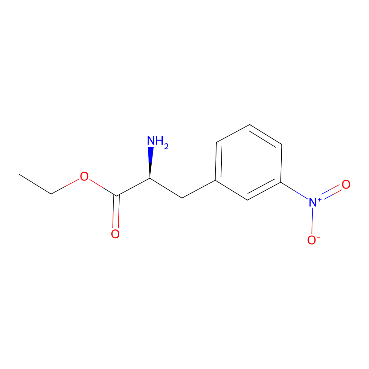 ethyl (2S)-2-amino-3-(3-nitrophenyl)propanoate molecular structure, CAS 2348300-93-4
