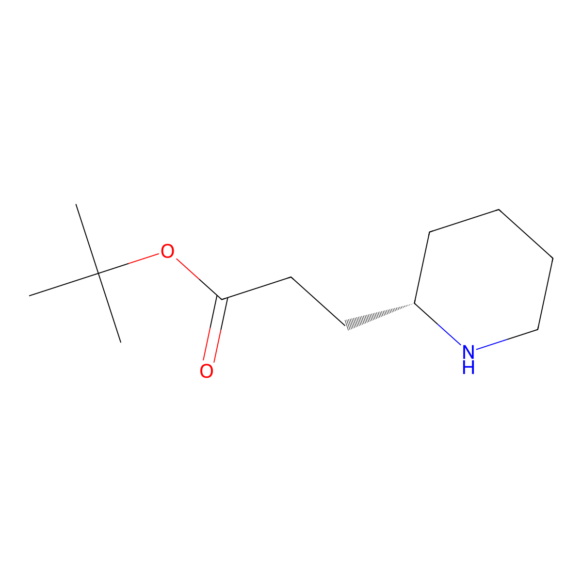 tert-butyl 3-[(2S)-piperidin-2-yl]propanoate molecular structure, CAS 2348326-73-6