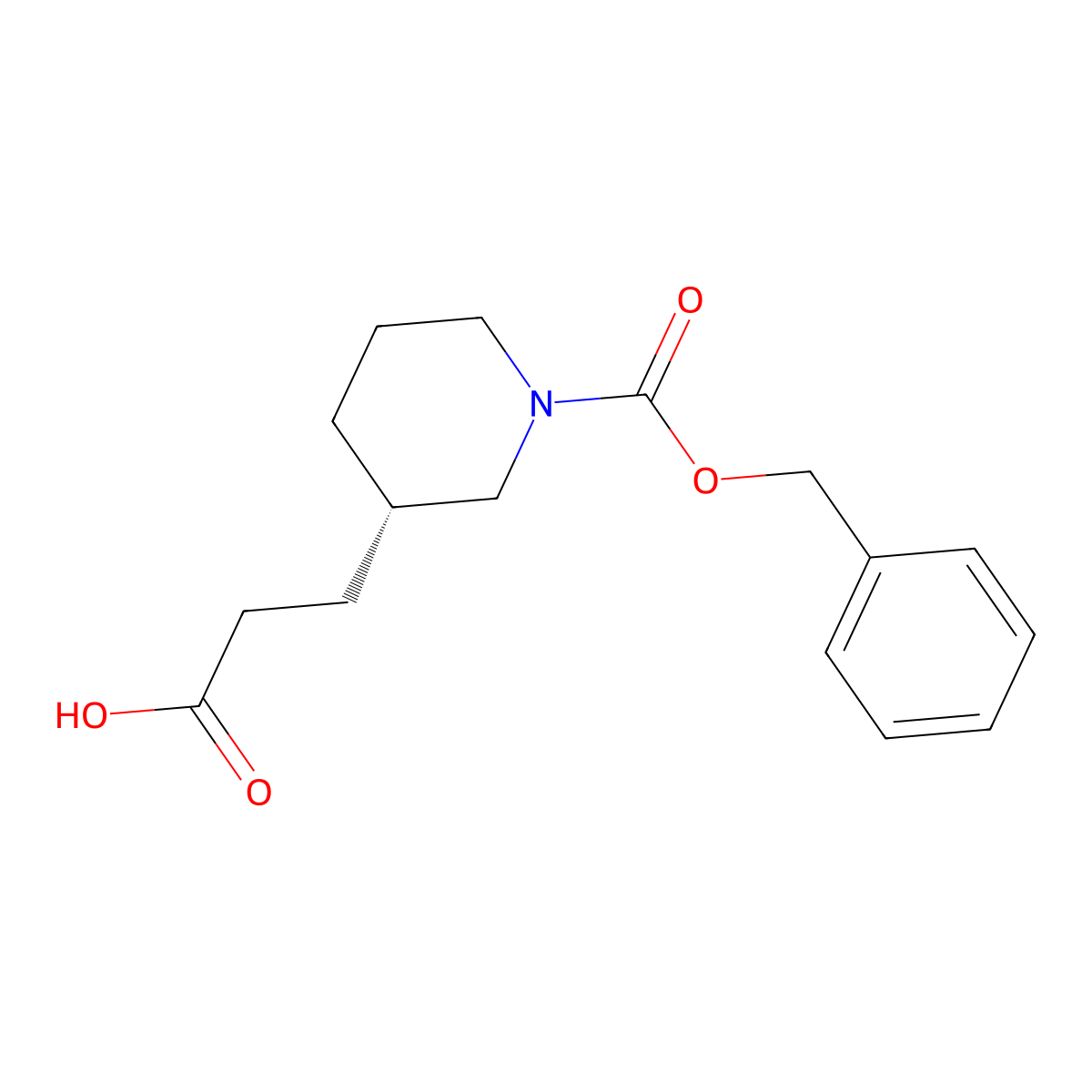 3-[(3S)-1-[(benzyloxy)carbonyl]piperidin-3-yl]propanoic acid molecular structure, CAS 2348334-07-4