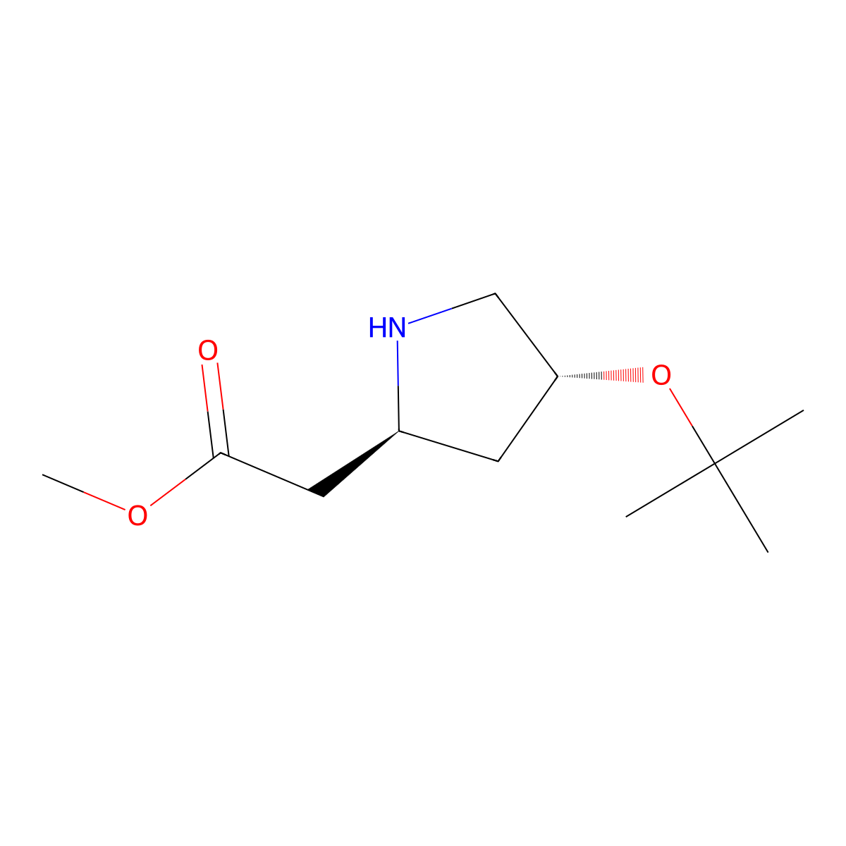methyl 2-[(2S,4R)-4-(tert-butoxy)pyrrolidin-2-yl]acetate molecular structure, CAS 2348336-52-5
