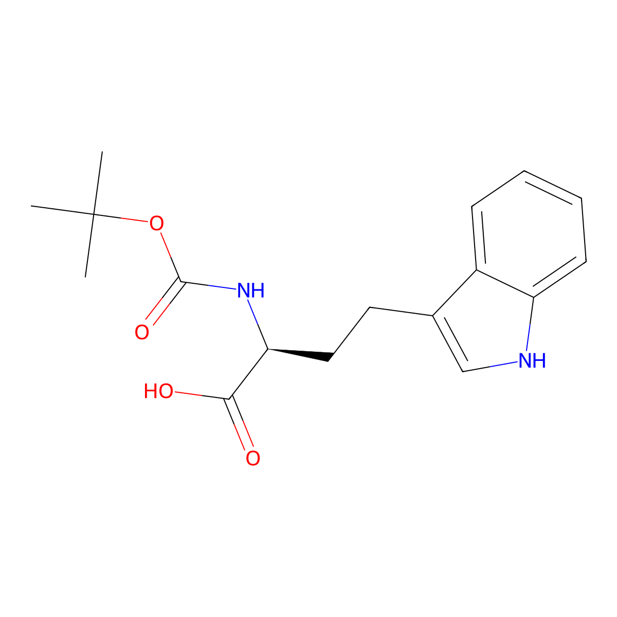 (S)-2-((tert-Butoxycarbonyl)amino)-4-(1H-indol-3-yl)butanoic acid molecular structure, CAS 2348344-80-7