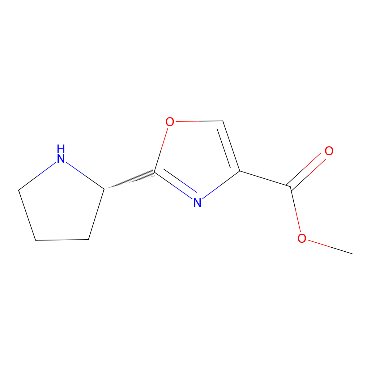 methyl 2-[(2S)-pyrrolidin-2-yl]-1,3-oxazole-4-carboxylate molecular structure, CAS 2348348-04-7