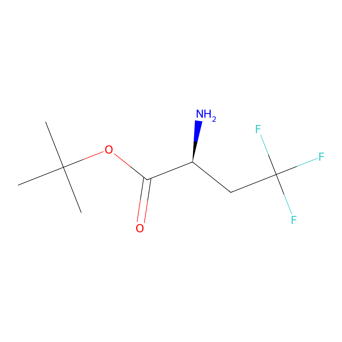 tert-butyl (2S)-2-amino-4,4,4-trifluorobutanoate molecular structure, CAS 2348349-44-8