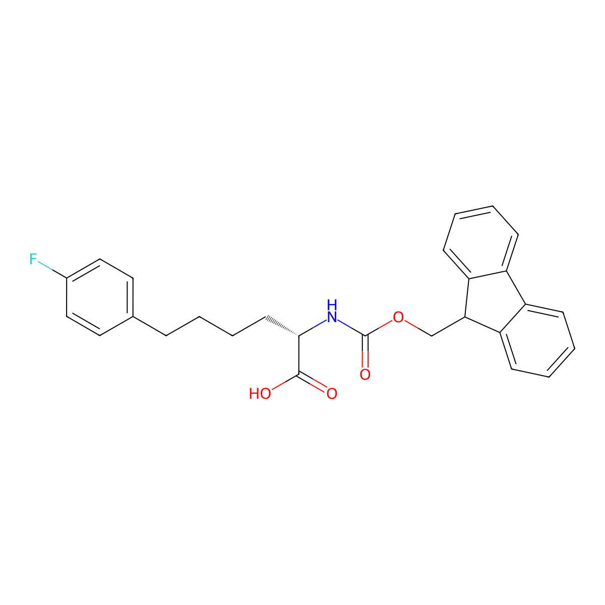(S)-a-(Fmoc-amino)-4-fluorobenzenehexanoic acid molecular structure, CAS 2348351-05-1