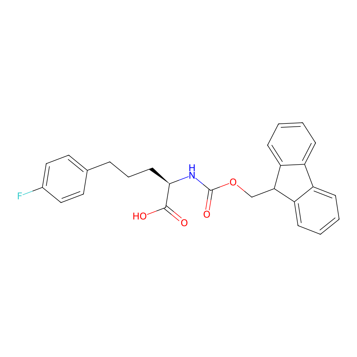 (R)-2-((((9H-Fluoren-9-yl)methoxy)carbonyl)amino)-5-(4-fluorophenyl)pentanoic acid molecular structure, CAS 2348351-11-9